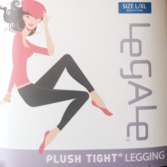 LeGale Plush Tight Leggings - Size Large/Extra Large Navy Blue - Picture 4 of 12